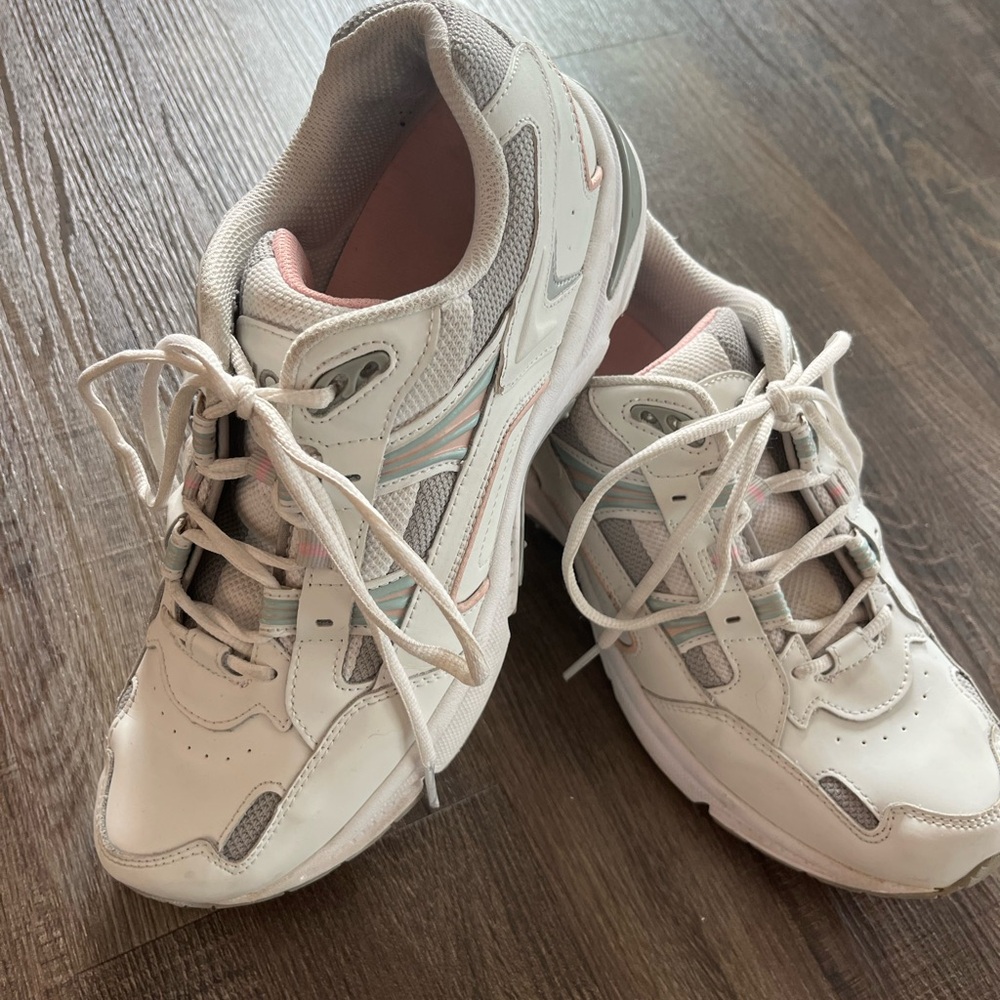 VIONIC Women's Walk 23 White/Pink Leather Orthopedic Shoes Size 10